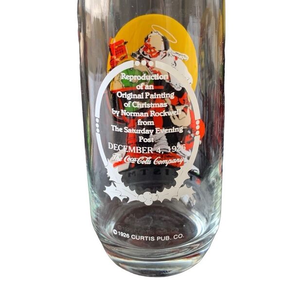 Vintage Coca-Cola Coke Santa Lot of 2 Glasses Norman Rockwell 1926 Reproduction - Picture 5 of 11